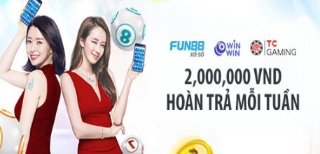 Khuyến mãi Fun88 -Hoàn trả mỗi tuần 2.000.000 VND tại xổ số.